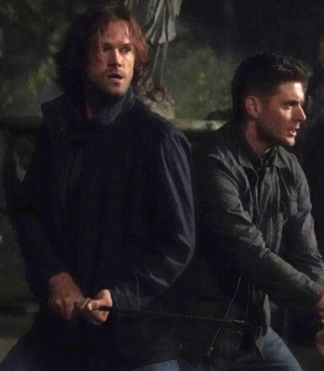 Jared Padakecki as Sam Winchester and Jensen Ackles as Dean in Supernatural vertical