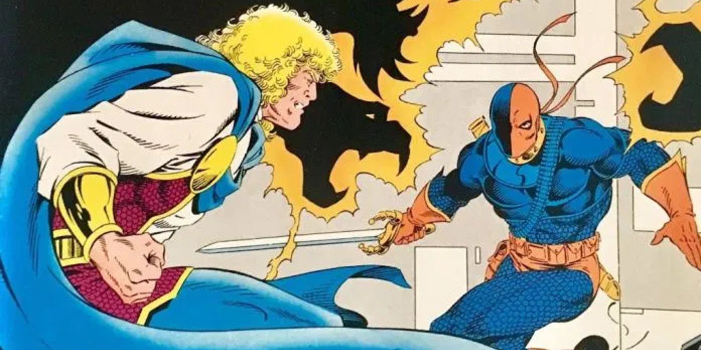 Jericho faces Deathstroke in the comics