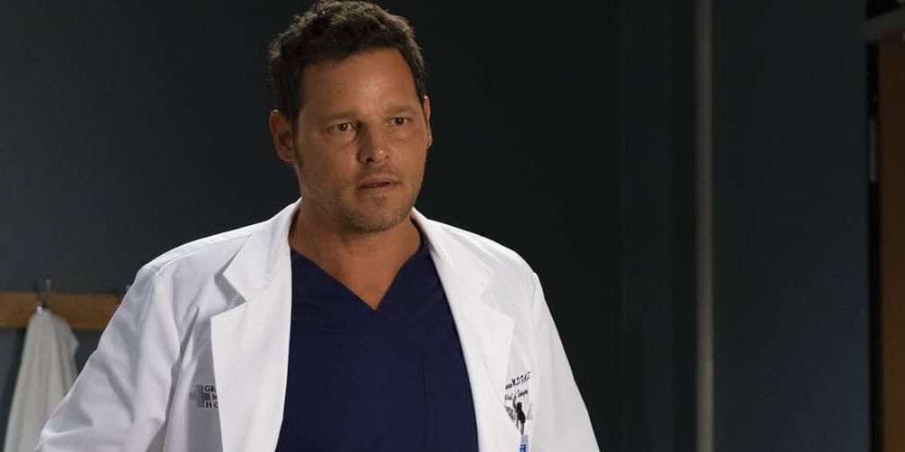 Alex Karev looking serious at the hospital on Grey's Anatomy