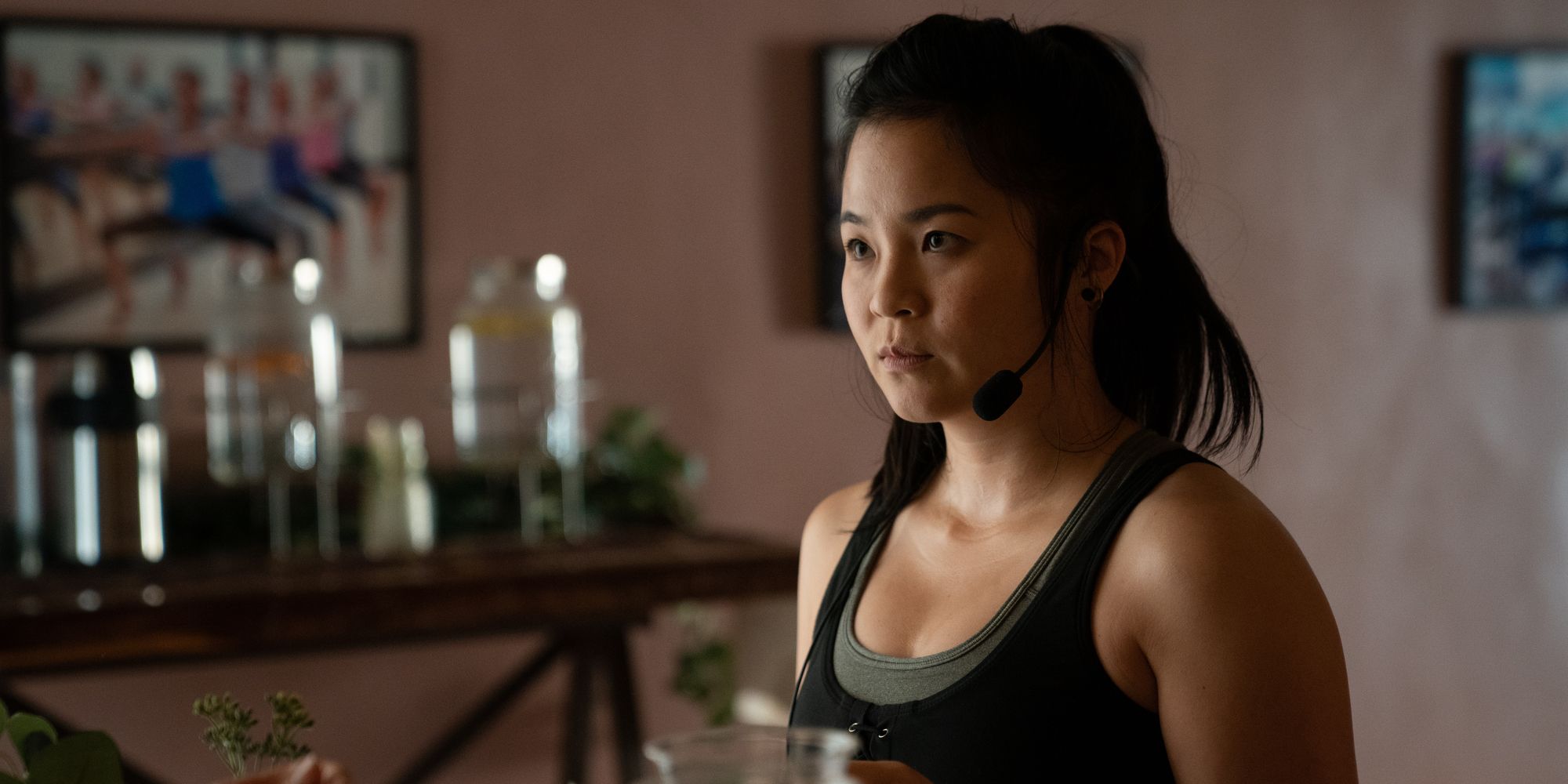 Kelly Marie Tran as Jules Shaw in a workout outfit in Sorry For Your Loss Season 2 Facebook Watch