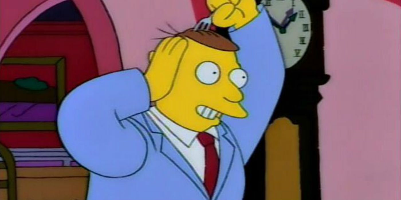 Lionel Hutz combs his hair with a fork from The Simpsons 