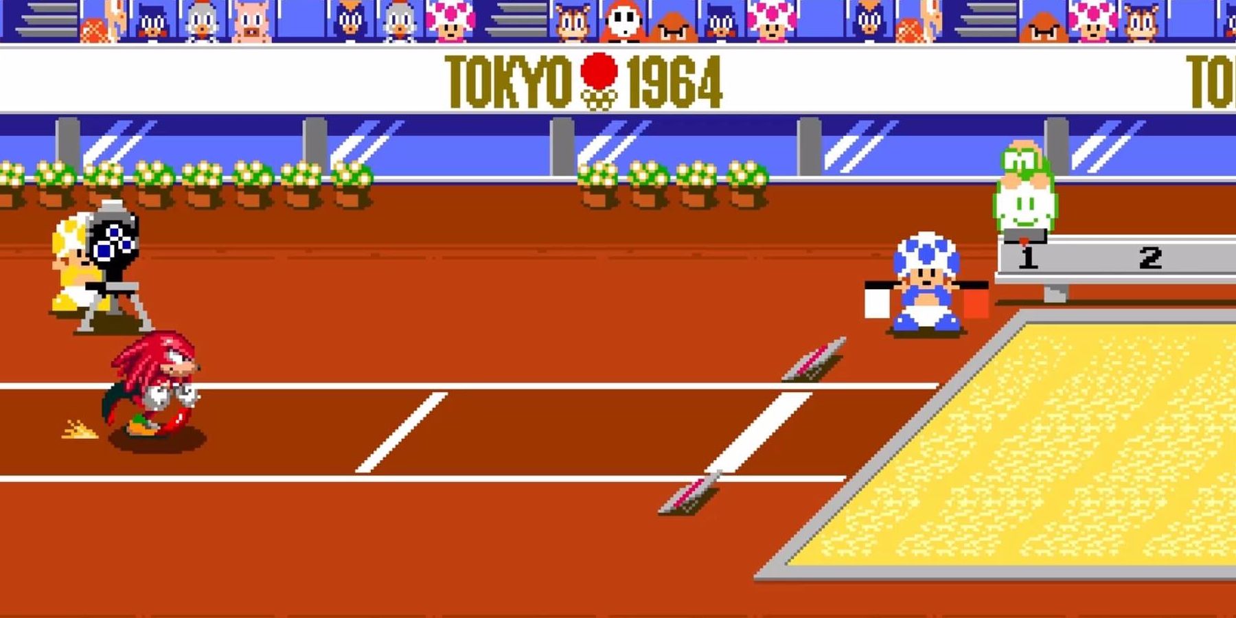 Mario and Sonic Long Jump
