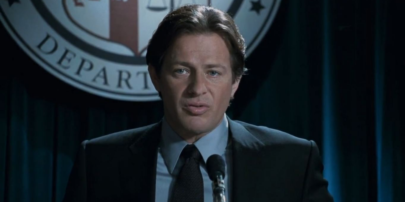 Mark Hoffman giving a speech in the Saw franchise