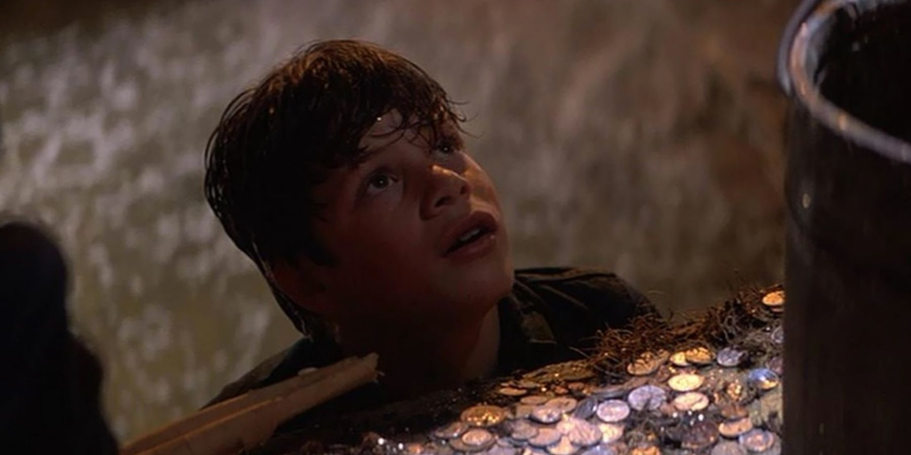 Mikey gives his speech in the well in The Goonies