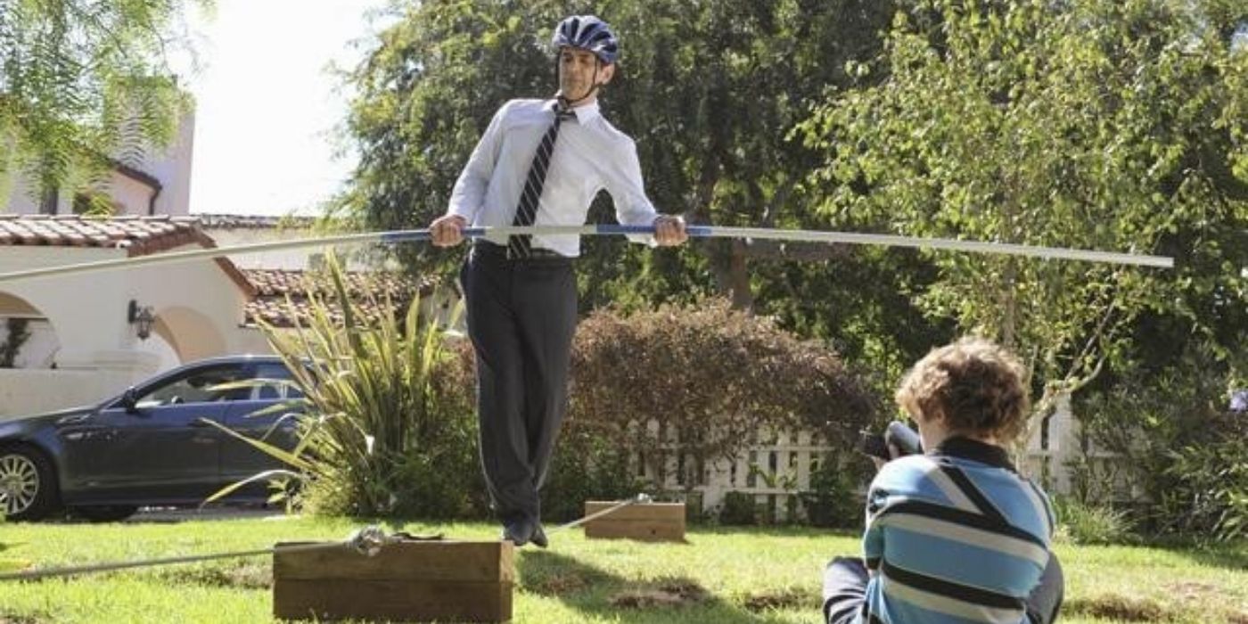 Modern Family Phil tight rope walking