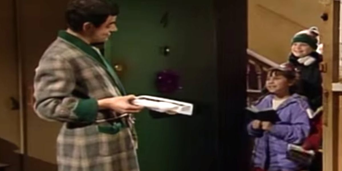 Mr. Bean being a scrooge