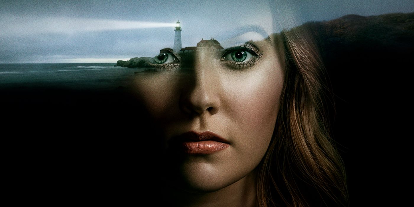 A promotional image for the CW's Nancy Drew series layers Nancys face over the Horseshoe Bay lighthouse
