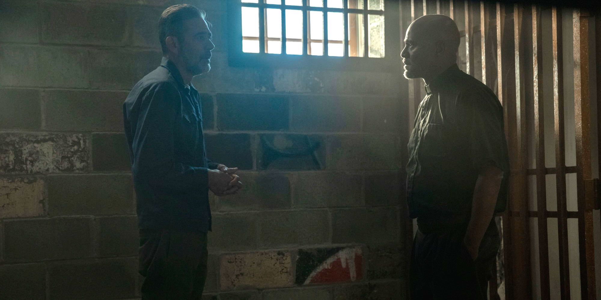 Negan and Father Gabriel on The Walking Dead
