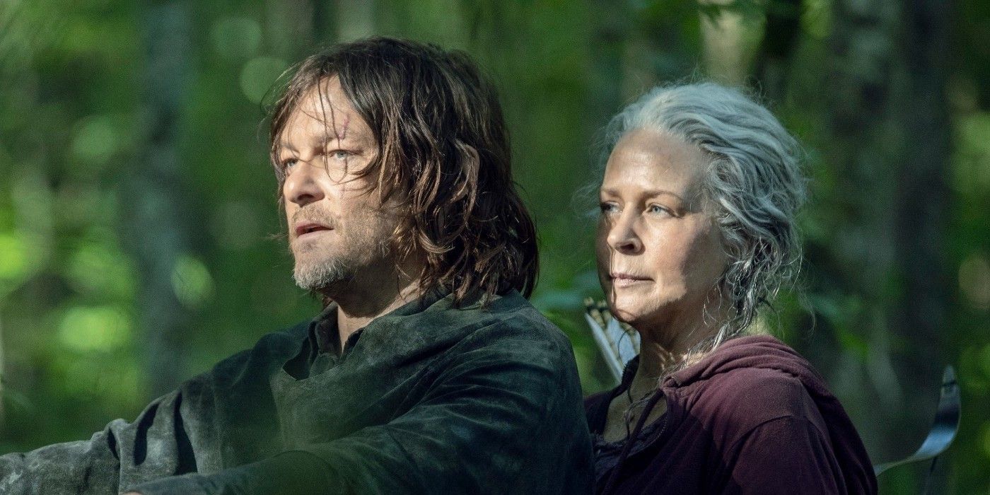 Norman Reedus as Daryl and Melissa McBride as Carol in The Walking Dead