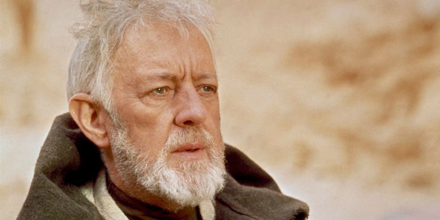 Obi-Wan Kenobi in Star Wars A New Hope looking serious