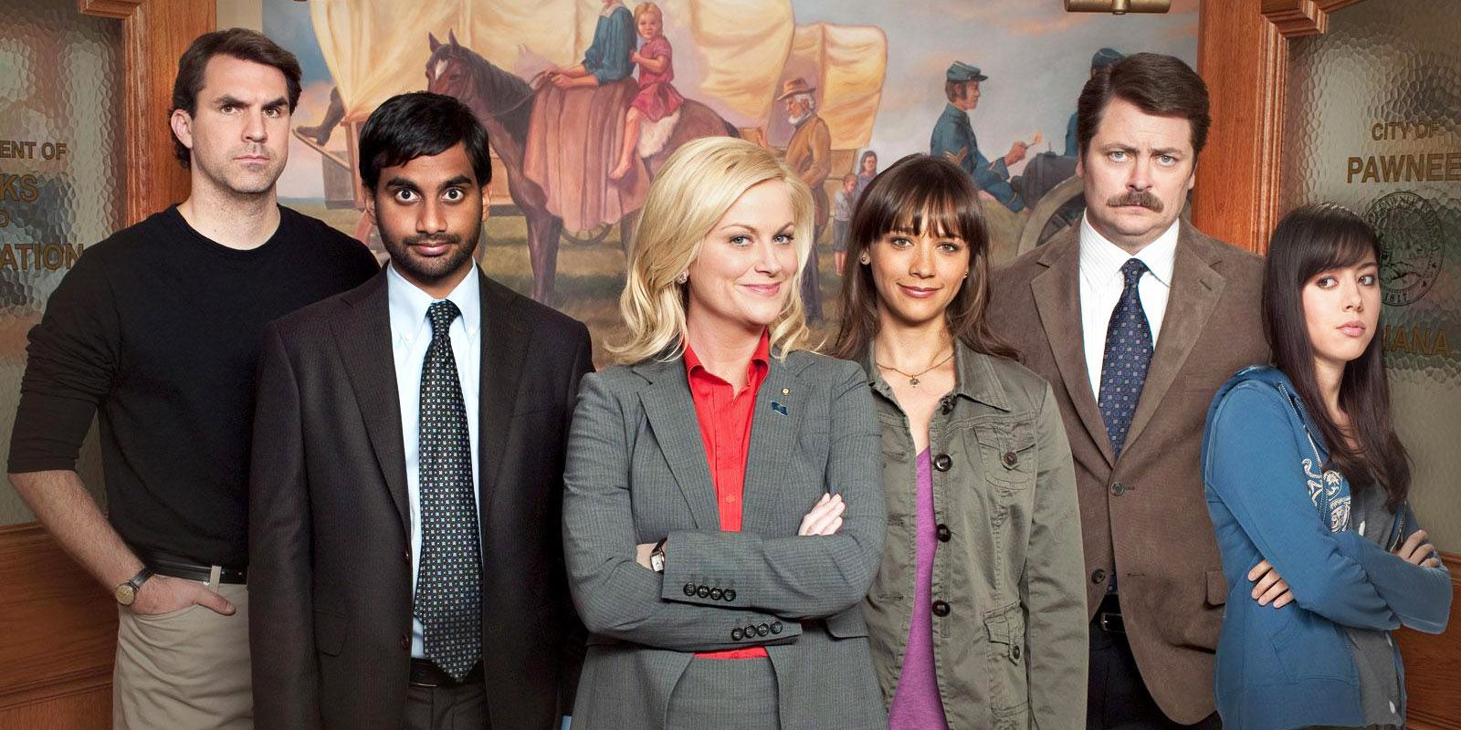 The cast of Parks and Recreation season 1