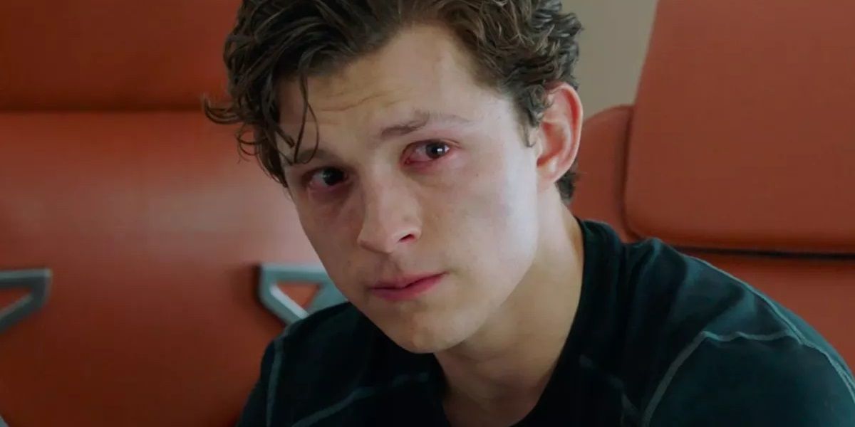 Peter Parker crying in Spider-Man Far From Home