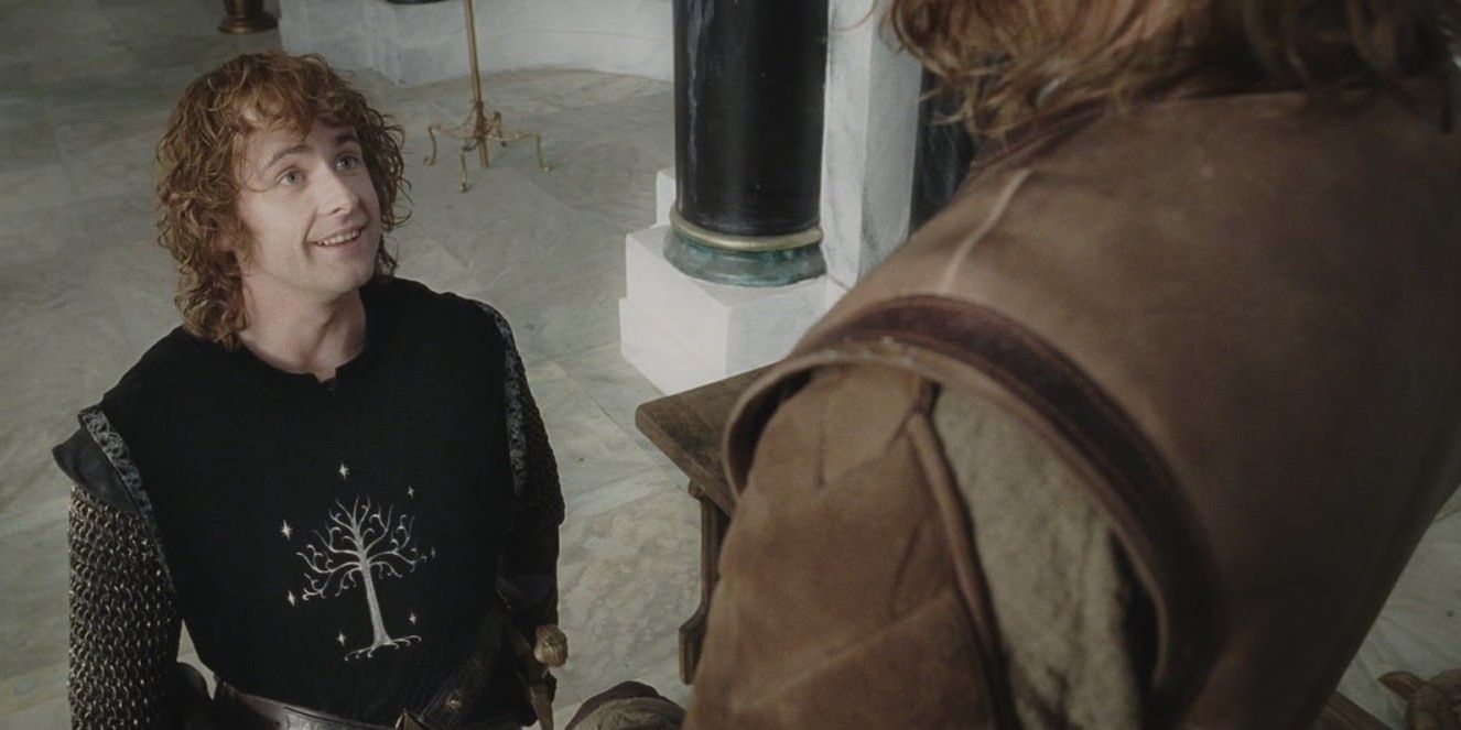 Pippin speaking with Faramir in the Lord of the Rings Return of the King