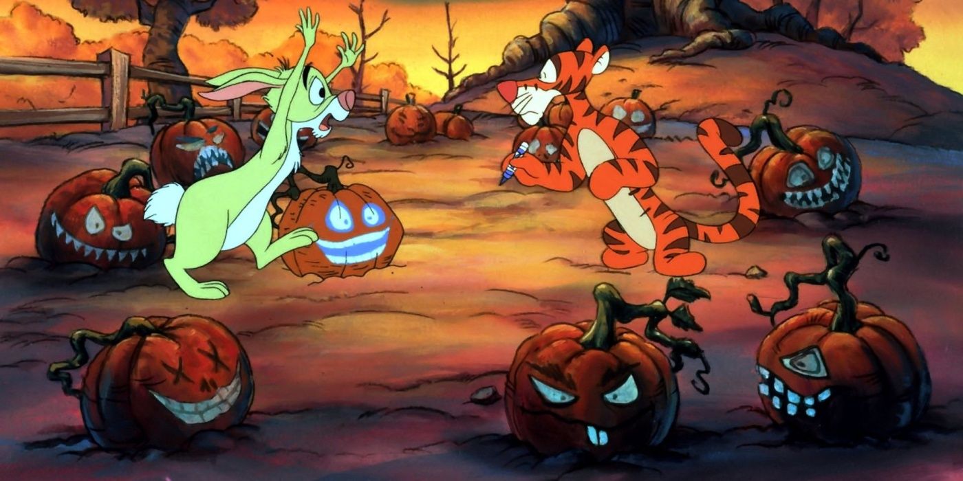 Tigger making jack o lanterns in Boo To You Winnie The Pooh
