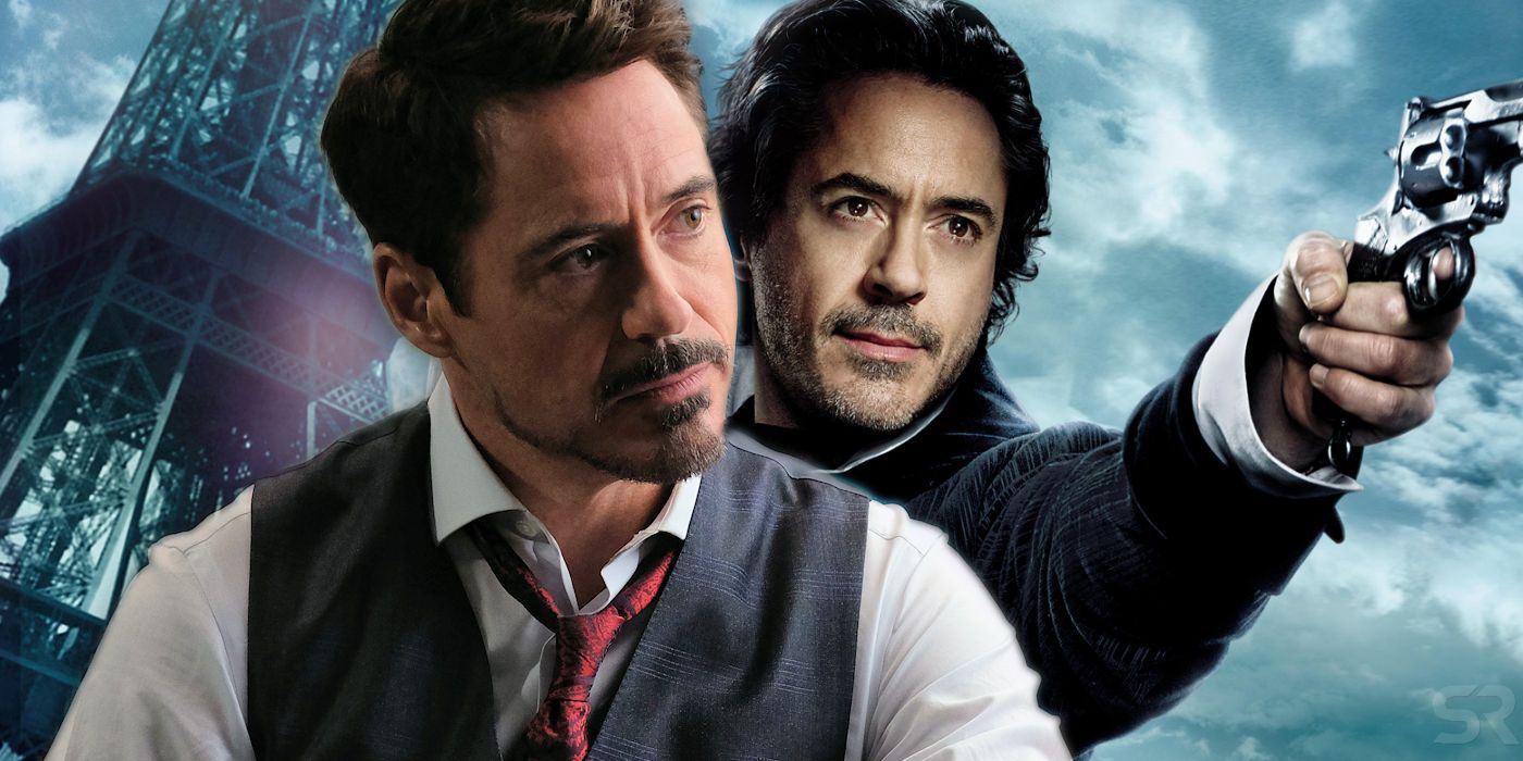 Robert Downey Jr as Tony Stark and Sherlock Holmes