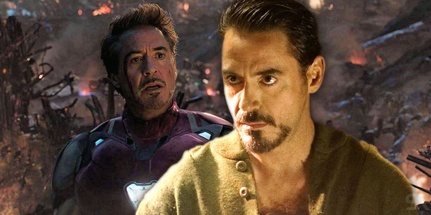 Robert Downey Jr as Tony Stark in Iron Man 1 and Avengers Endgame