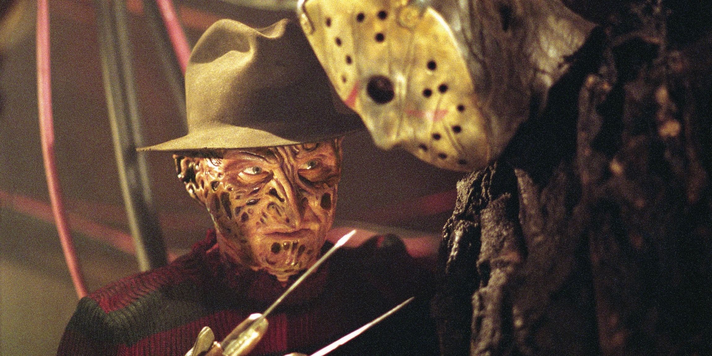 Robert Englund as Freddy Krueger and Ken Kirzinger as Jason Voorhees in Freddy vs Jason