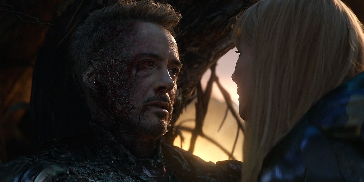 A dying Tony Stark says his goodbyes to Pepper Potts in Avengers: Endgame