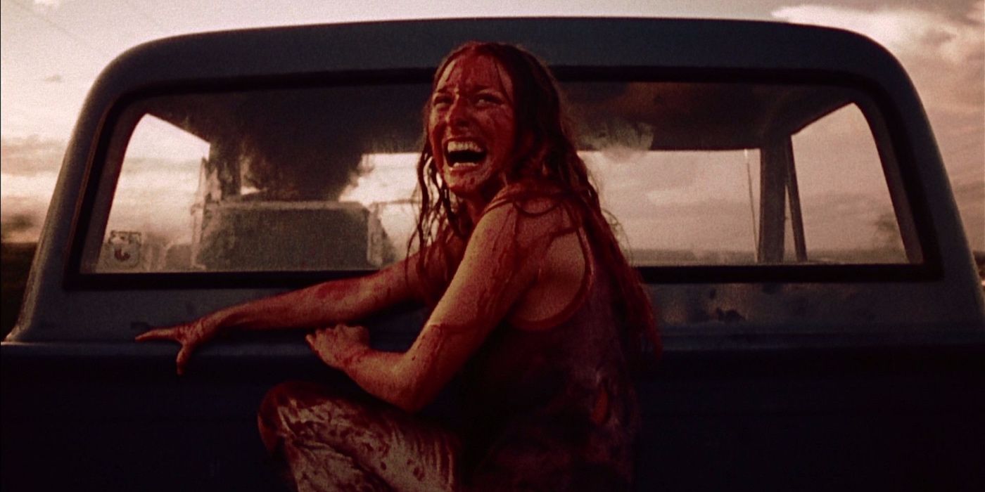 Sally in the truck at the end of Texas Chainsaw Massacre
