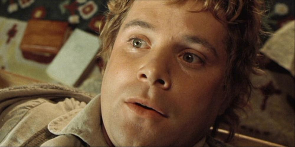 Samwise Gamgee thrown on a table in Lord of the Rings The Fellowship of the Ring