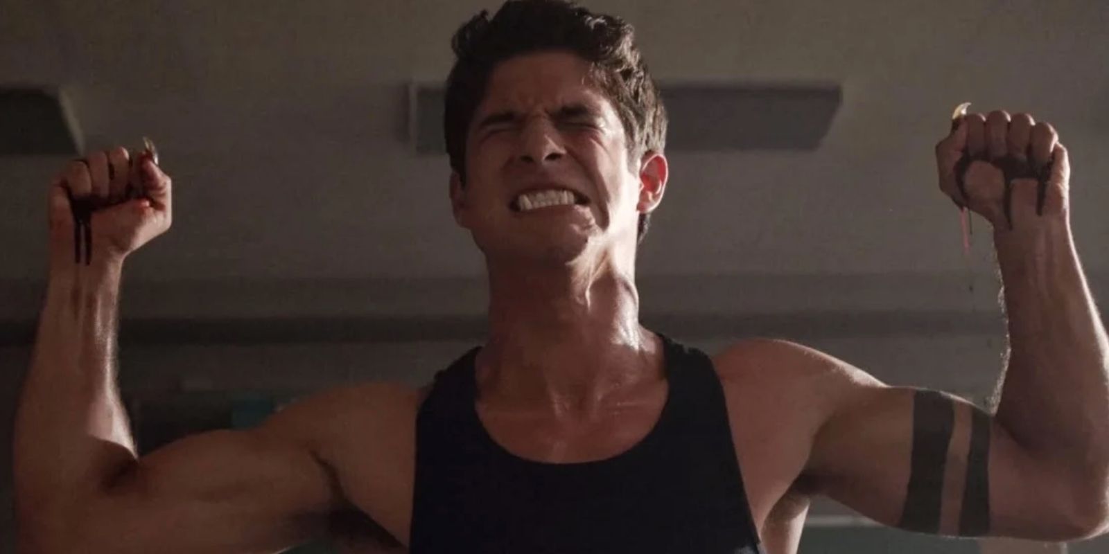 Scott Fighting His Werewolf Instincts With His Tattoo On Display In Teen Wolf