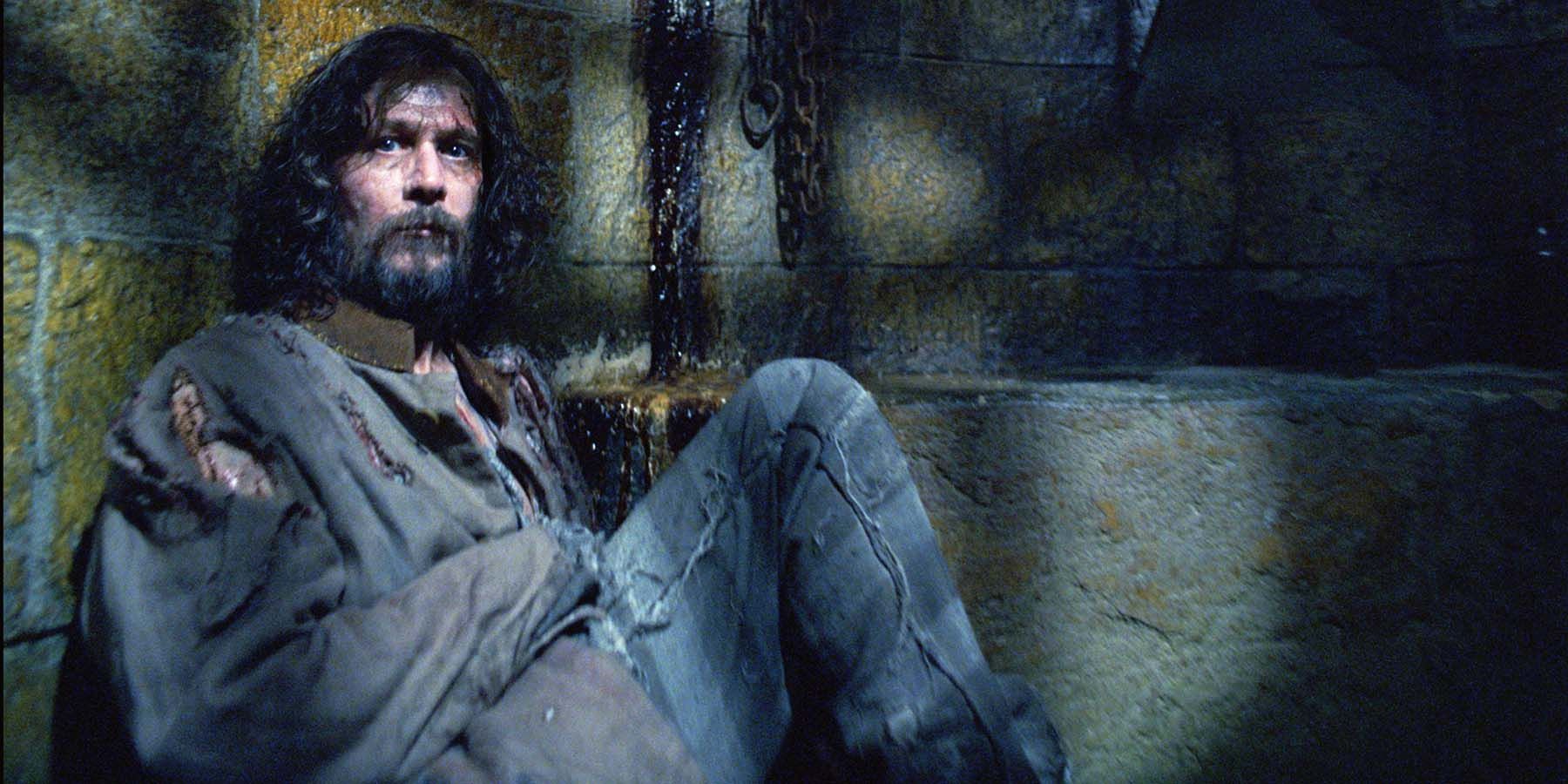 Sirius Black in a cell in Harry Potter