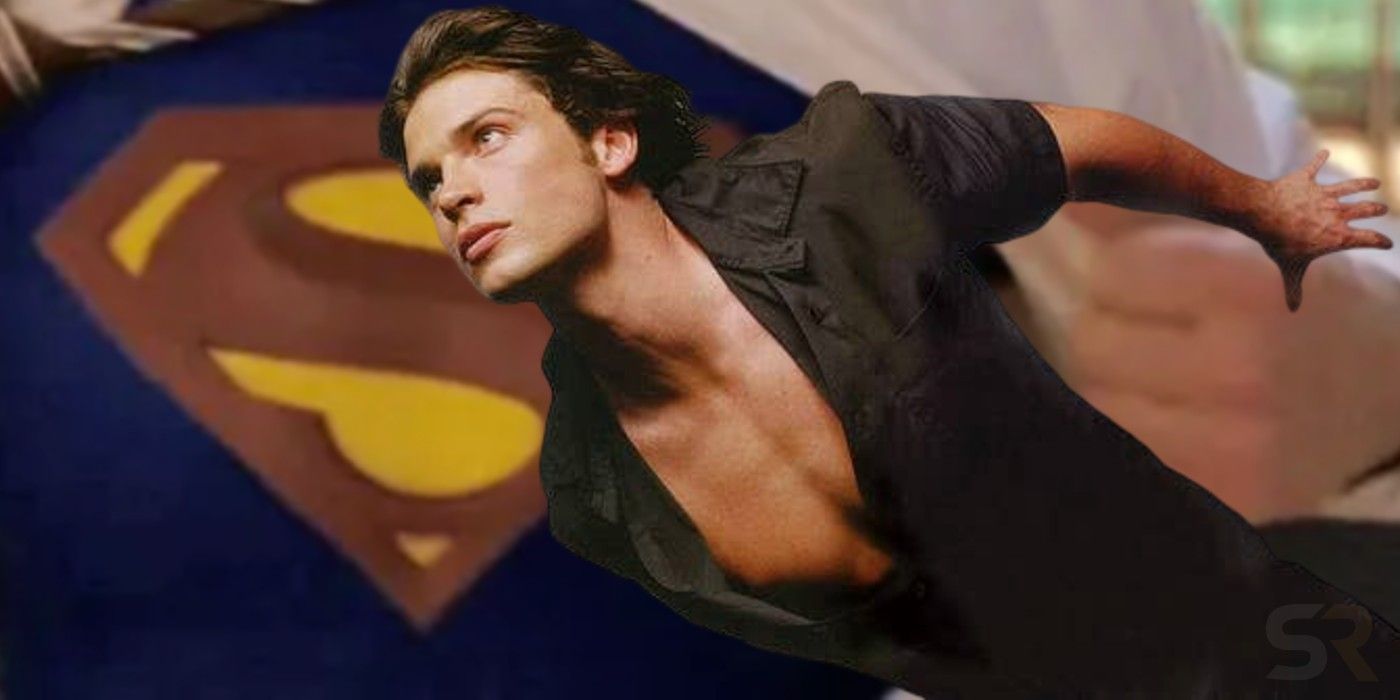 Tom Welling flying as Superman