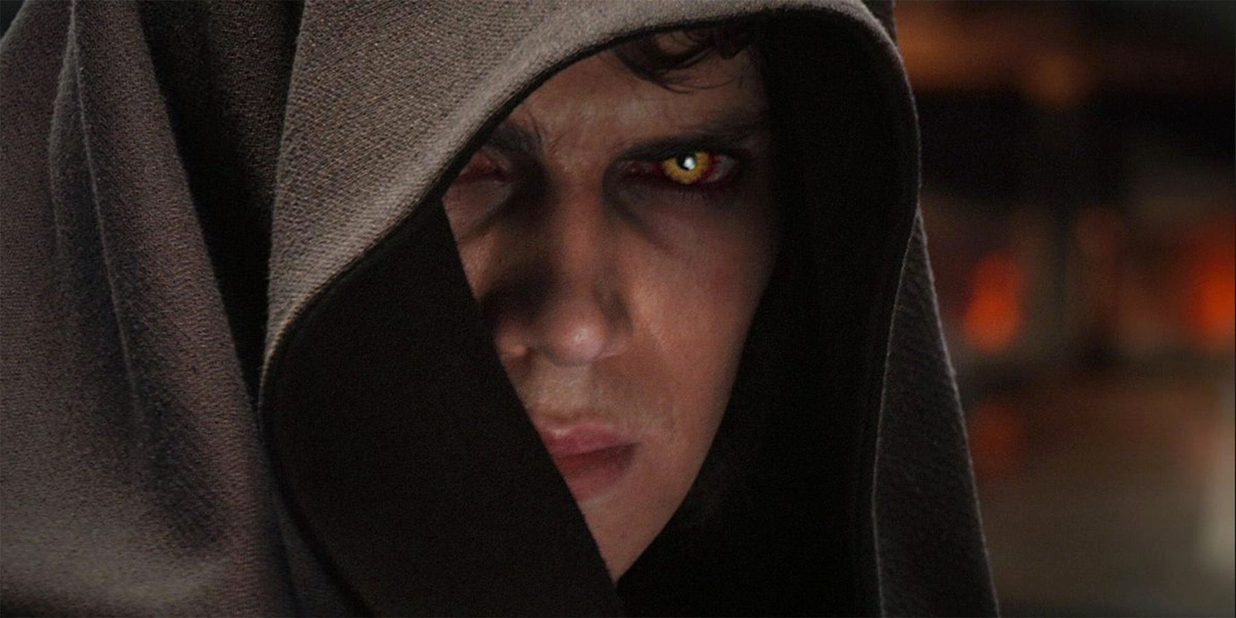 Anakin Skywalker with Sith yellow eyes in Revenge of the Sith