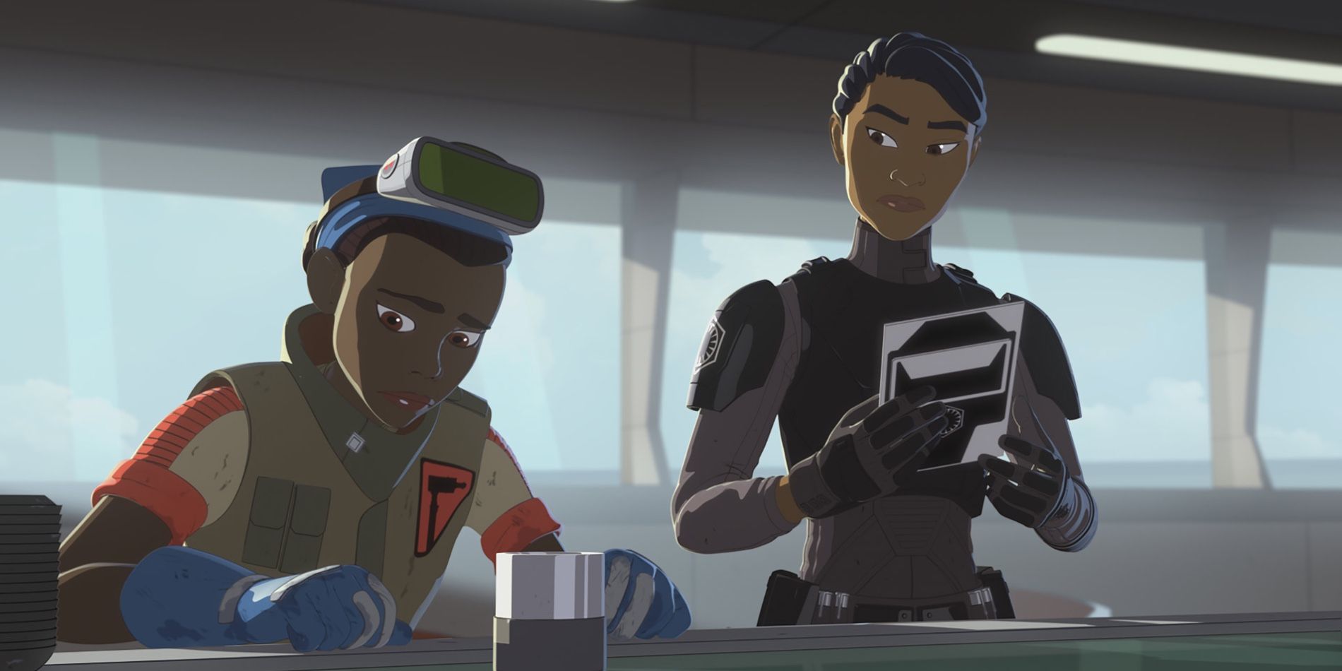 Tam Ryvora and Agent Tierny in Star Wars Resistance
