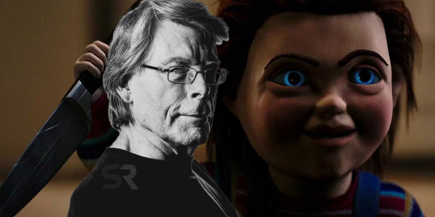 Stephen King and Chucky from Childs Play