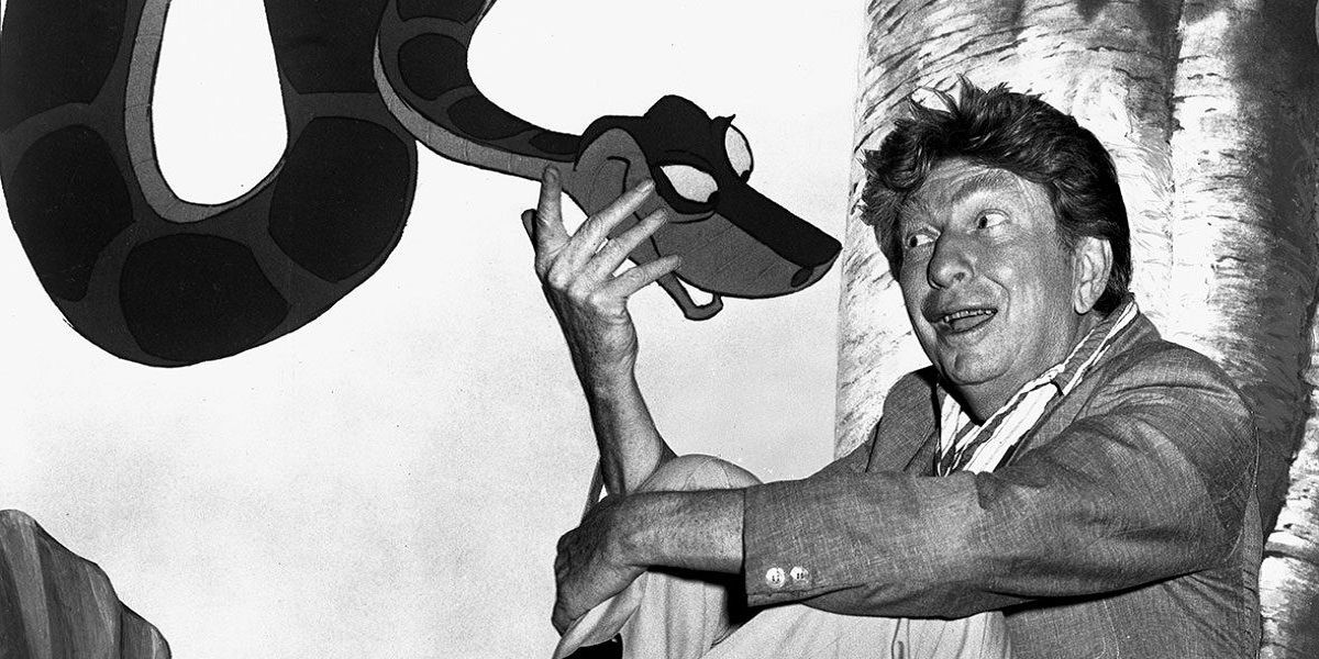 Sterling Holloway with his Jungle Book character Kaa