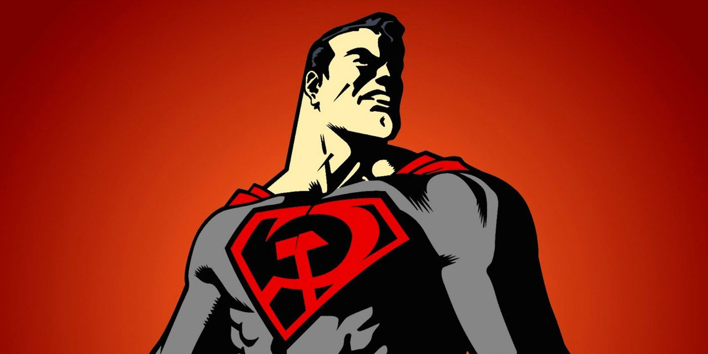 a close-up of Superman in the Red Son DC Comics story.