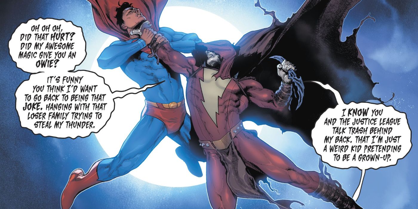 Superman and Evil Shazam Comic Fight