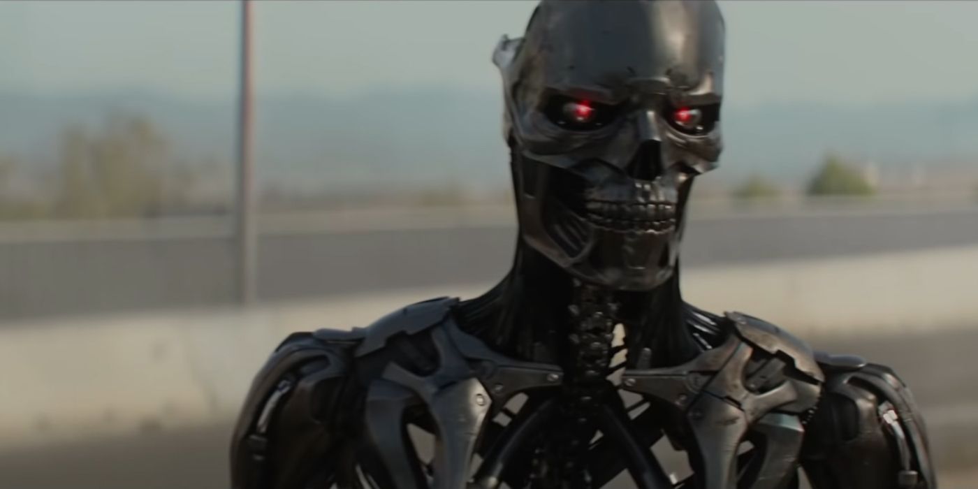 A skeleton-like Terminator in Terminator Dark Fate