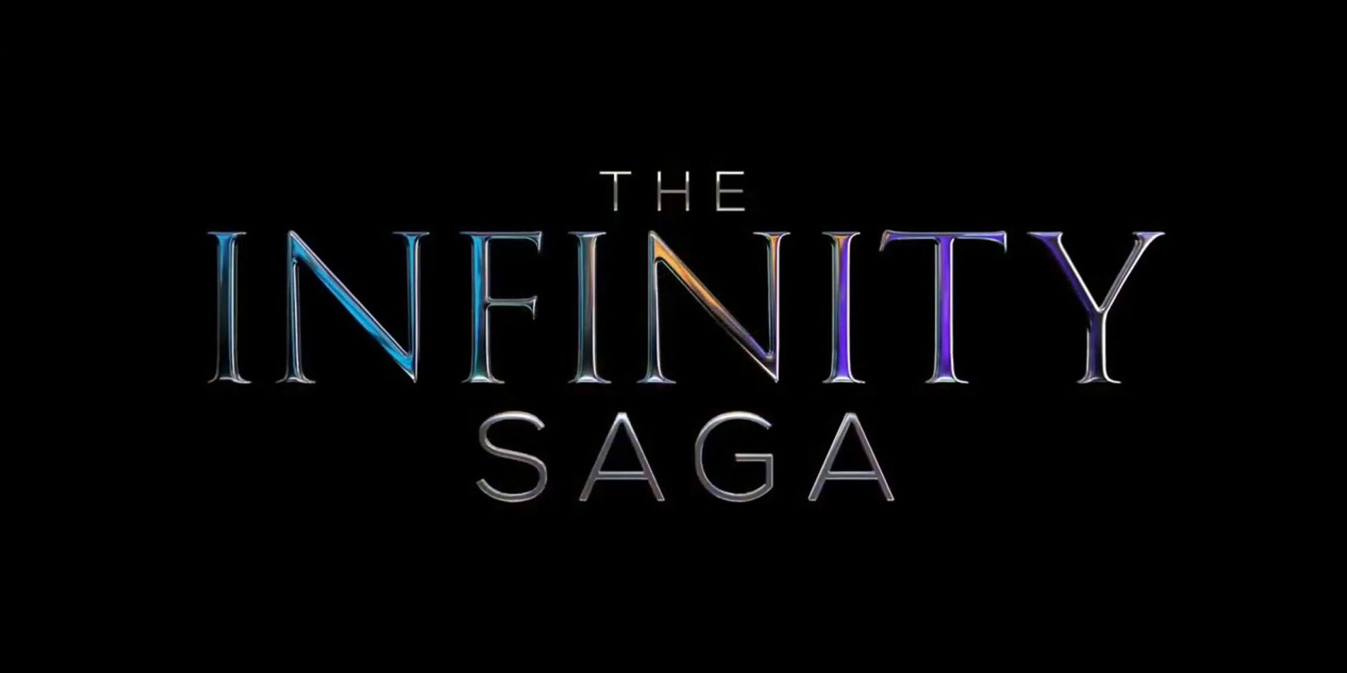 The Infinity Saga Logo on a black background