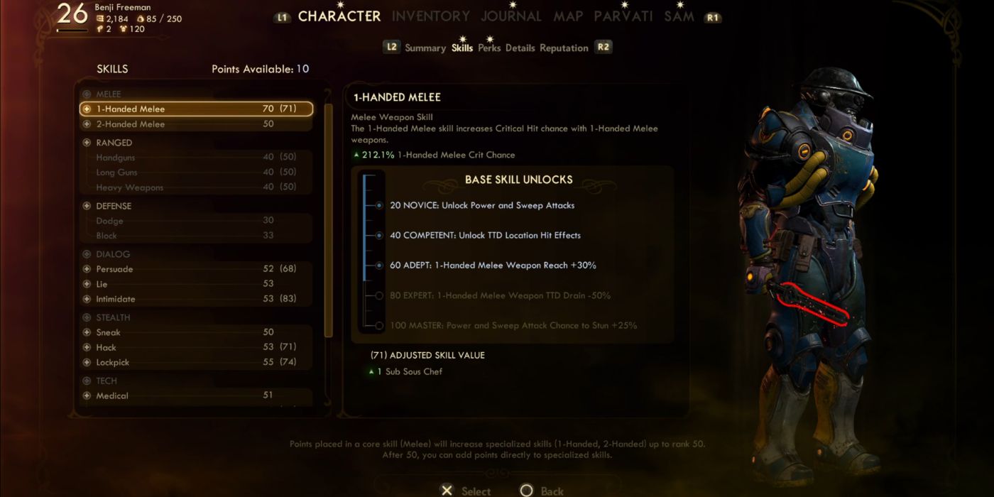 Outer Works Skill Points