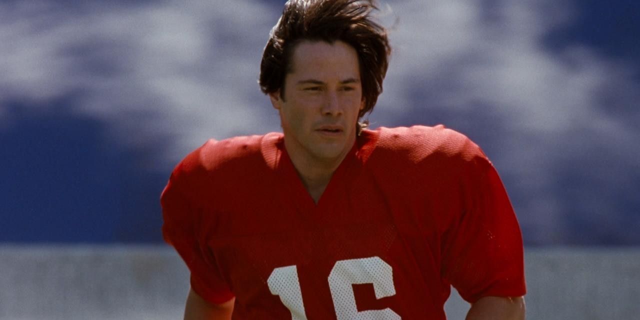 Keanu playing a football player in The Replacements