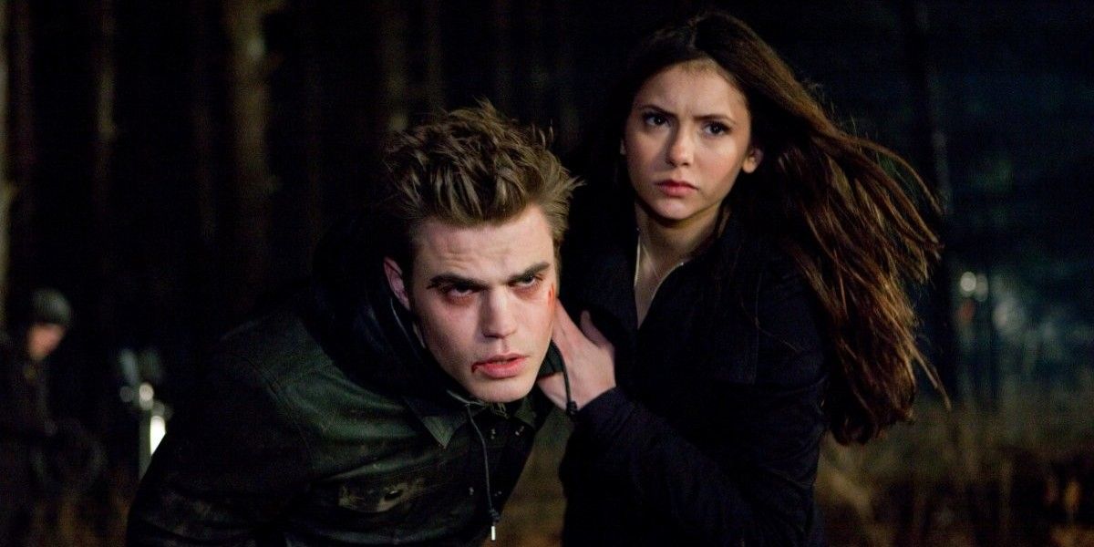 Elena saving Stefan in The Vampire Diaries.