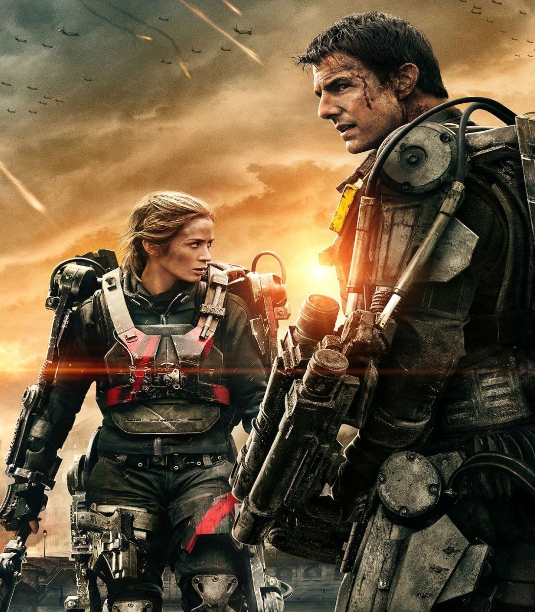 Tom Criuse and Emily Blunt in Edge of Tomorrow 2 vertical