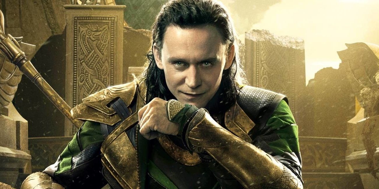 An image of Tom Hiddleston's Loki posing in Asgard