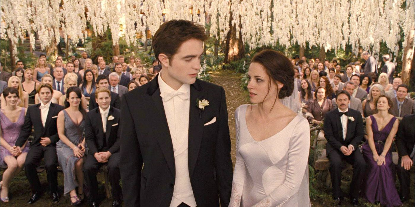 Edward and Bella at their wedding in Twilight