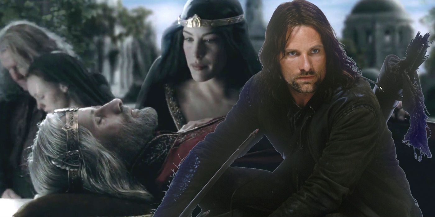 Viggo Mortensen as Aragorn as Liv Tyler as Arwen in Lord of the Rings Return of the King