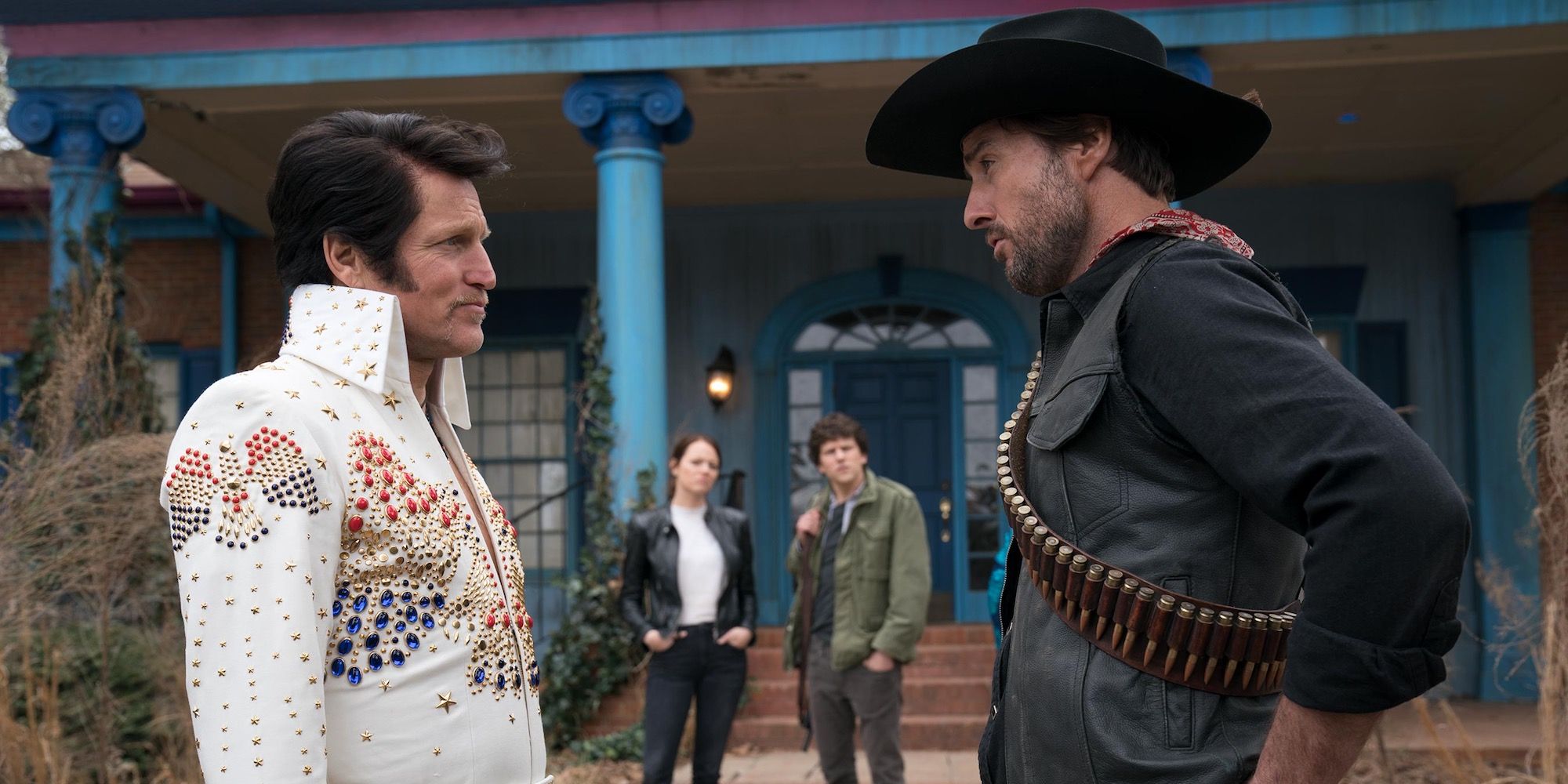 Woody Harrelson, Emma Stone, Jesse Eisenberg and Luke Wilson in Zombieland: Double Tap