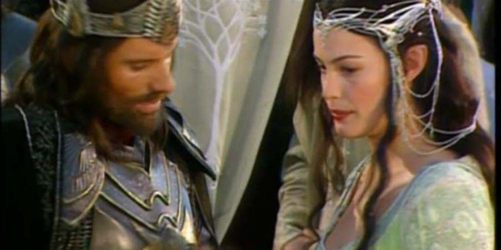 Aragorn and Arwen get crowned in The Return of the King.