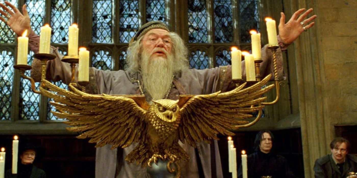 dumbledore gives a speech