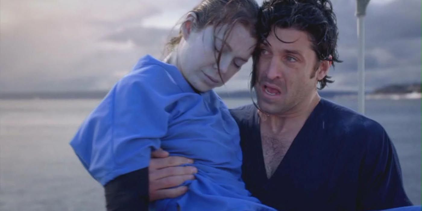 Derek Carries a freezing Meredith in Grey's Anatomy