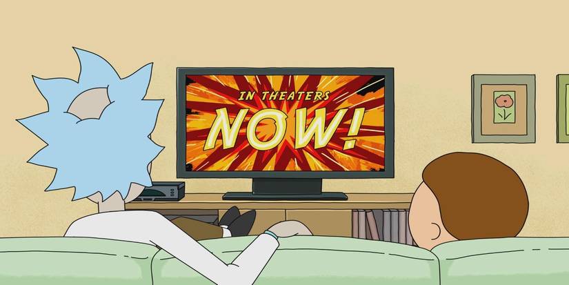 Rick and Morty watching interdimensional cable in the Rixty Minutes episode