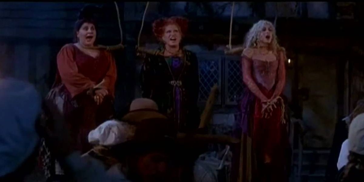 The Sandersons about to be hung on Hocus Pocus