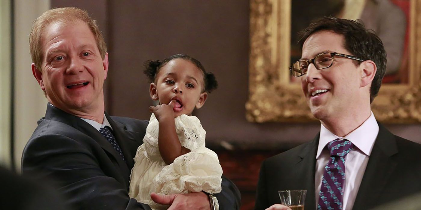 Curus and James with a baby girl in Scandal