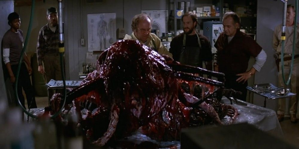 Blair performs an autopsy on the alien in The Thing